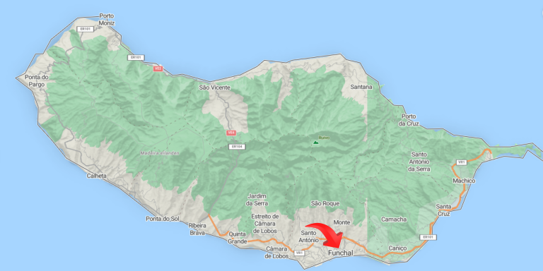 Funchal madeira kaart