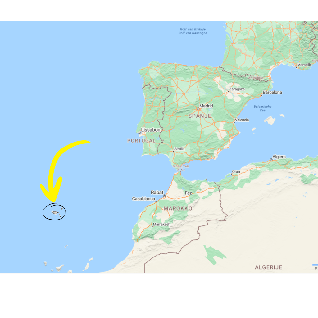 Waar ligt Madeira op de kaart van Europa?